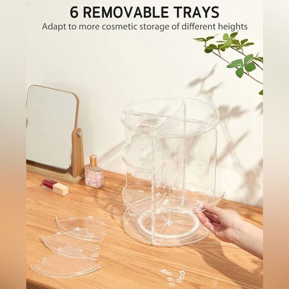 Rotating Adjustable Makeup Organizer Large Capacity - Picture 5 of 7